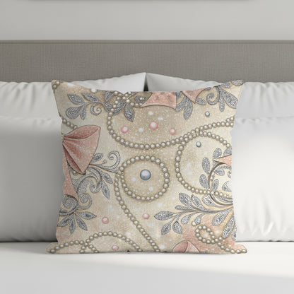 Sparkling Bows with Pearls Pattern Design Pillows & Pillow Cases - Walk Greener