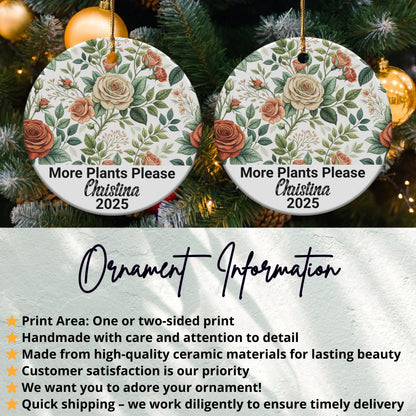 More Plants Please Personalized Christmas Ornament product type