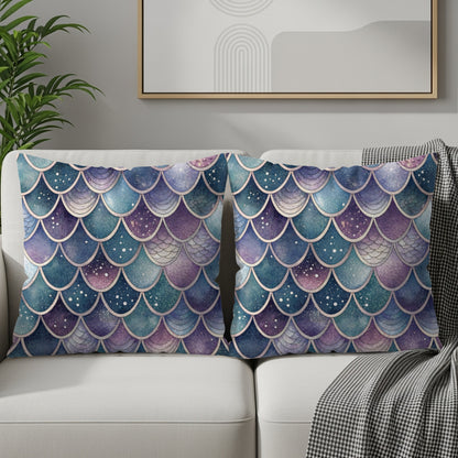 Elegant Mermaid Scales Decorative Throw Pillow Set