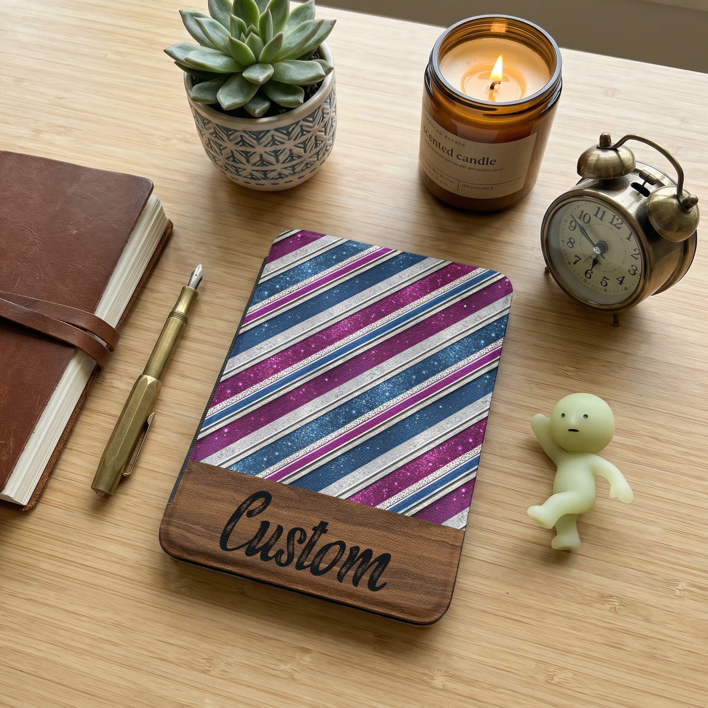 Custom Striped Design Notebook for Personal Use