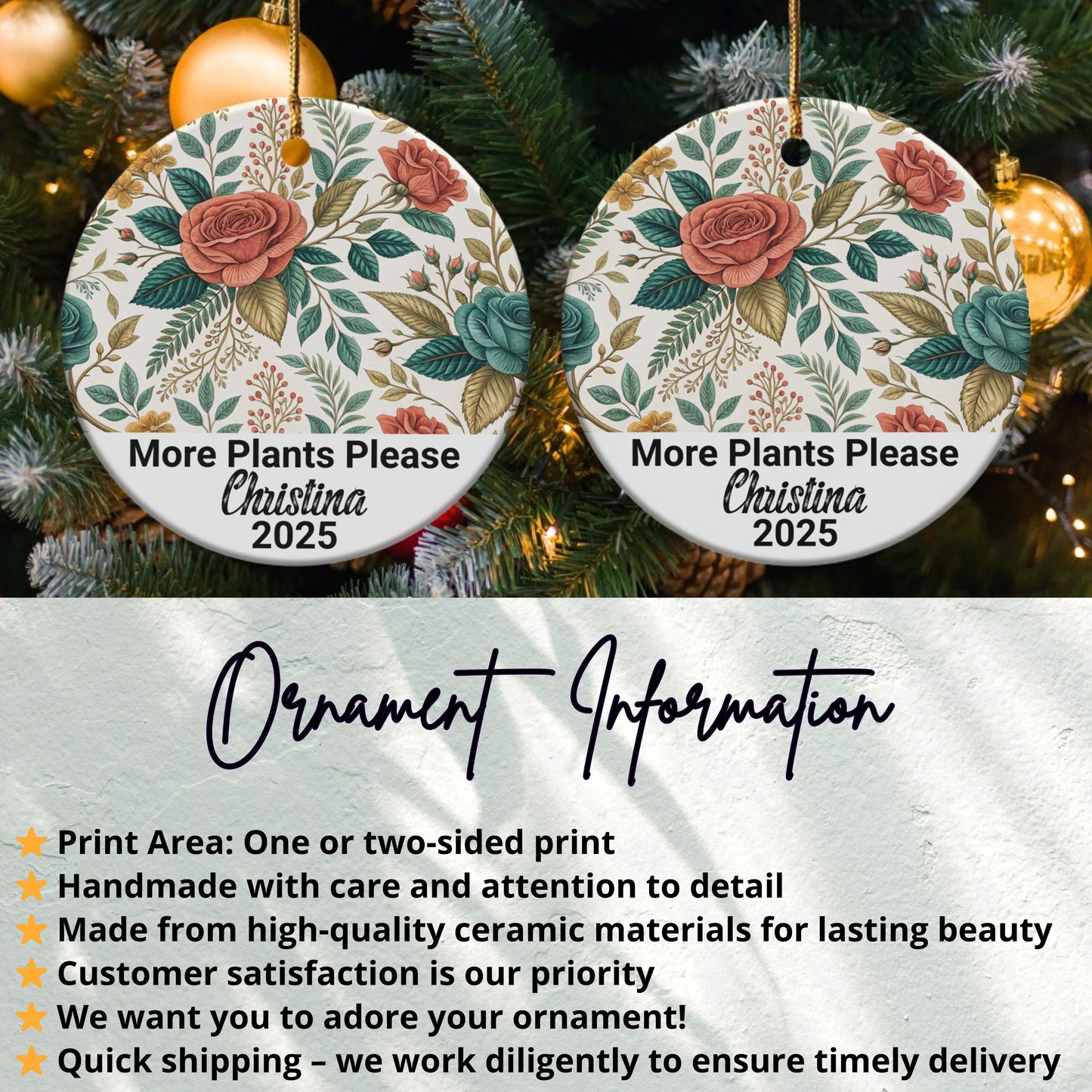 More Plants Please Personalized Ornament product