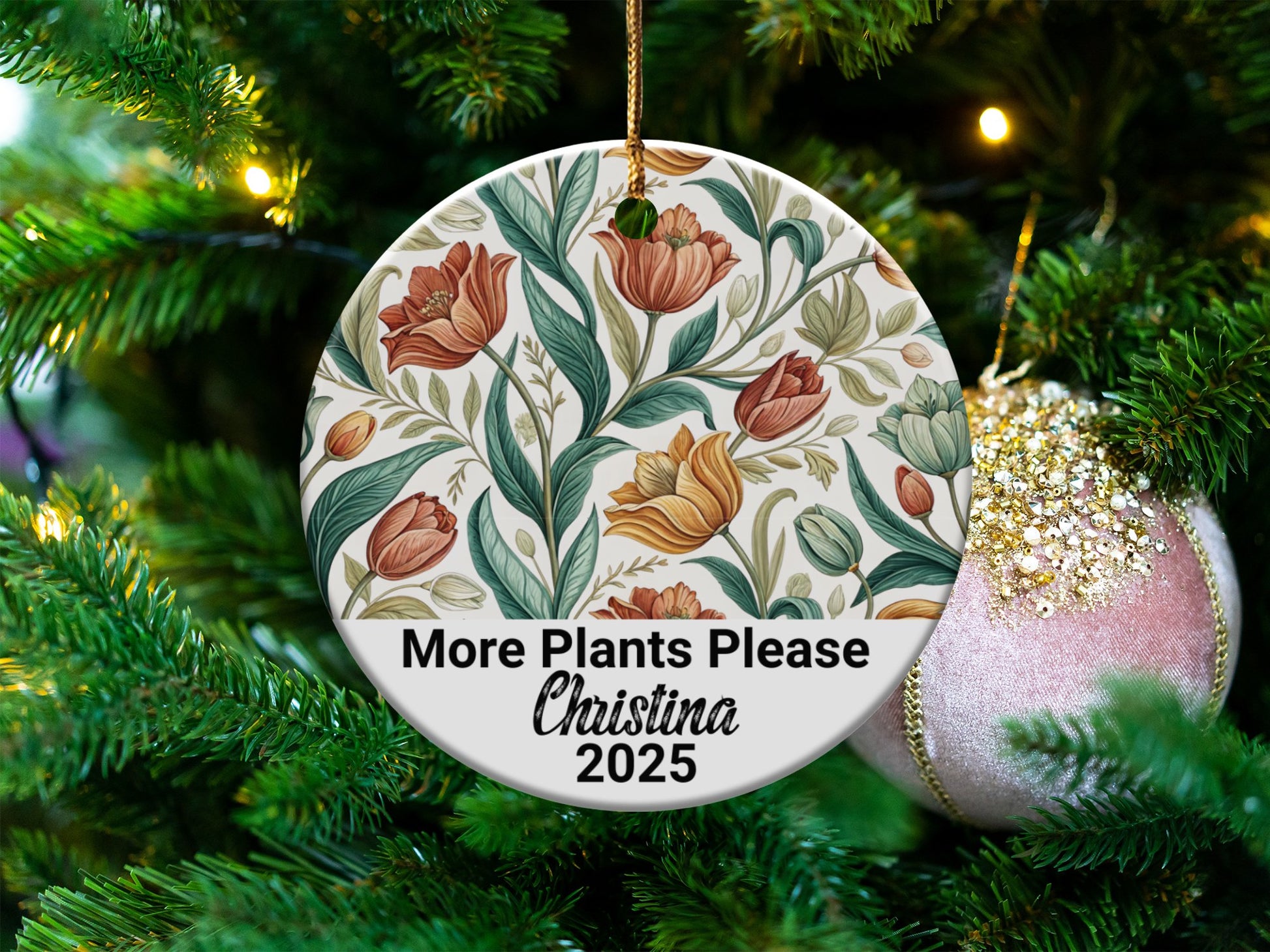 More Plants Please Floral Christmas Ornament product