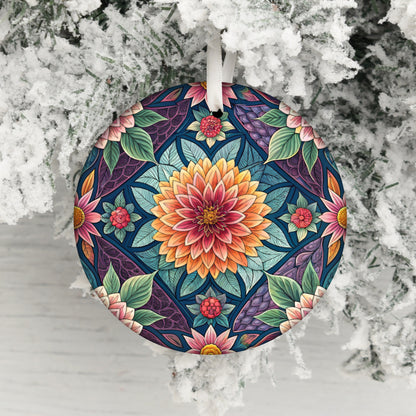 Floral Pattern Christmas Tree Ornament for Holiday Decor