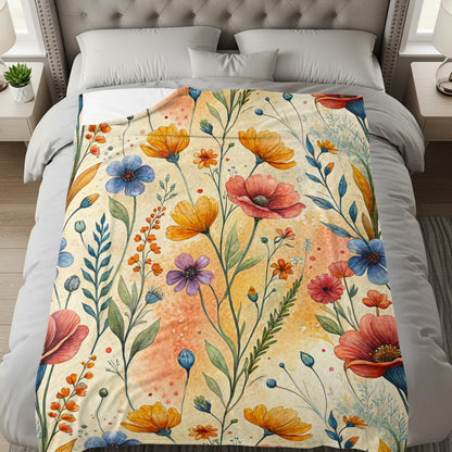 Colorful Watercolor Flowers Botanical Pattern Design - Walk Greener