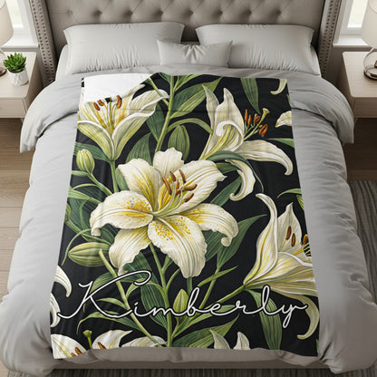 Personalized Lily Flower Bedding with Kimberly Design