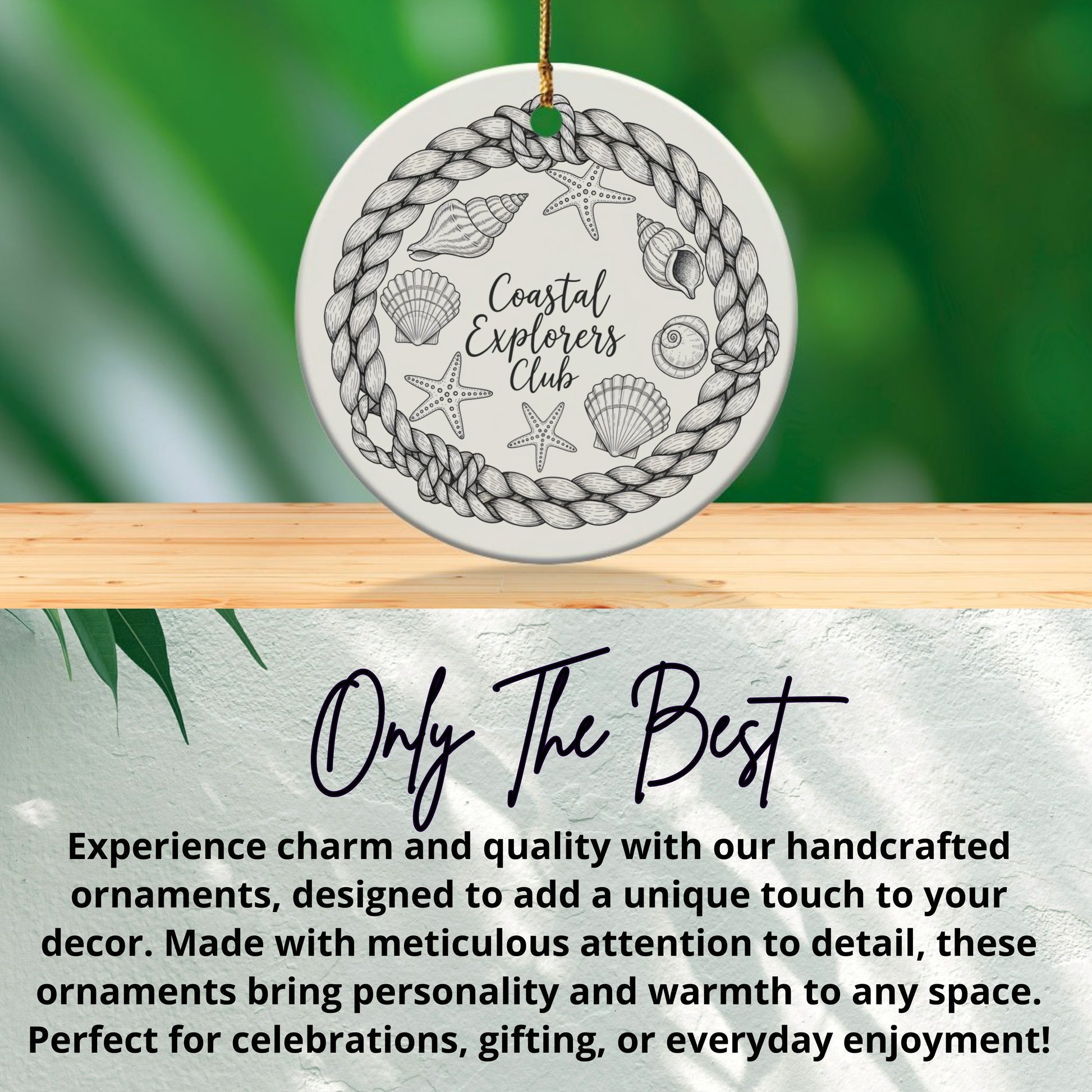 Coastal Explorers Club Round Ornament product