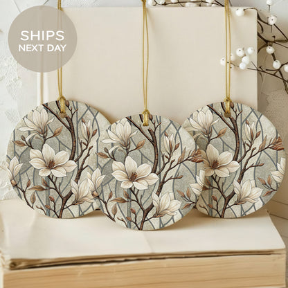 Elegant Floral Patterned Hanging Ornament Set