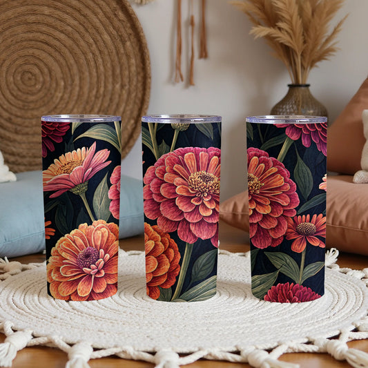 Vintage Floral Patterned Insulated Tumbler Cup Product