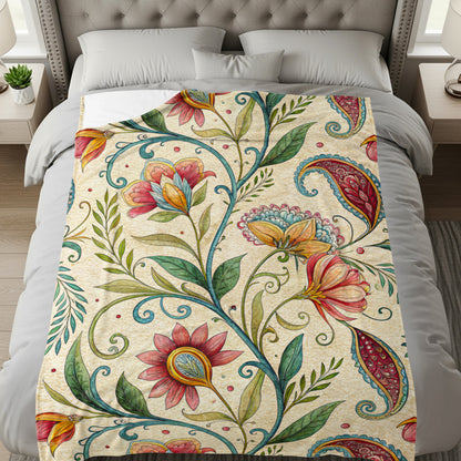 Exotic Floral Delight a Unique Pattern Velveteen Plush Blankets - Walk Greener