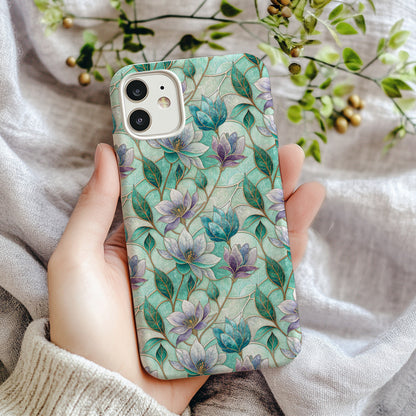 Floral Patterned Phone Case with Pastel Colors Design
