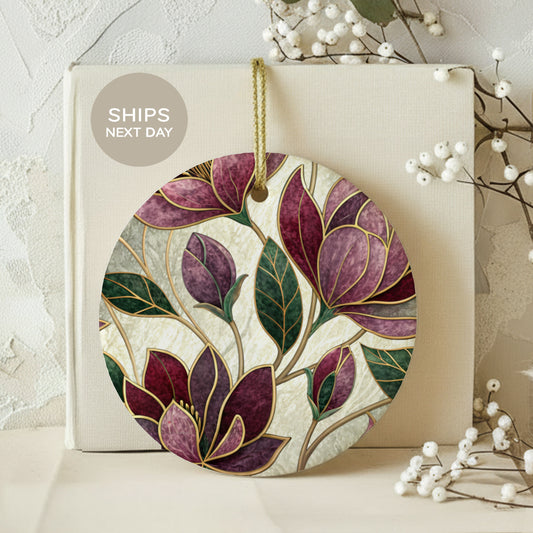 Floral Round Hanging Ornament Ships Next Day Product