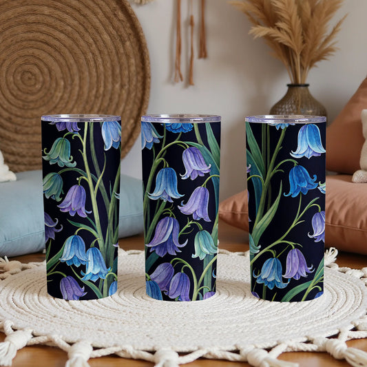 Blue Lavender Bell Flower Design Tumbler Product