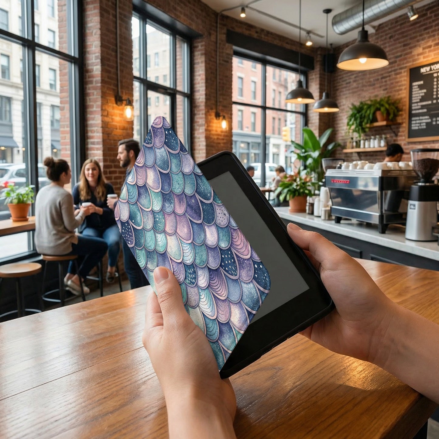 Colorful Mermaid Scales Design E-Reader Cover