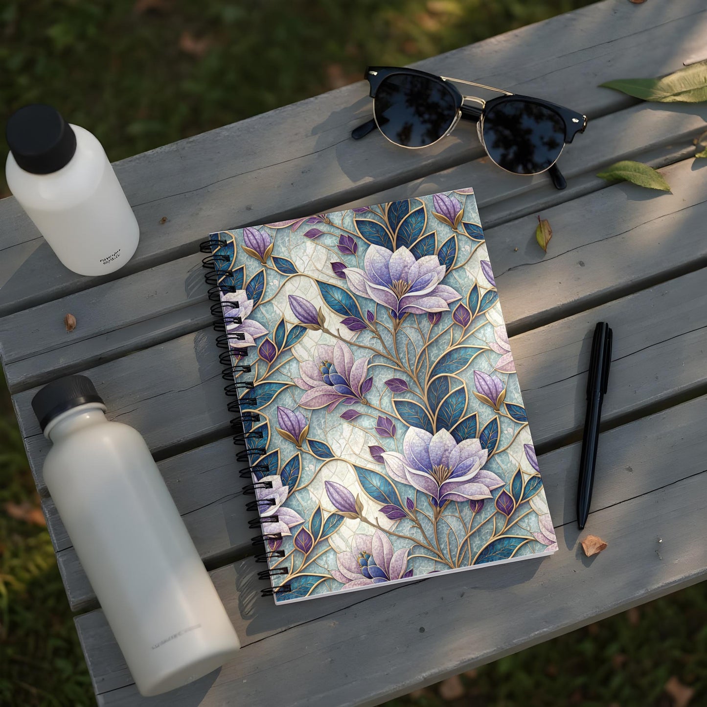 Floral Pattern Spiral Bound Notebook for Daily Use