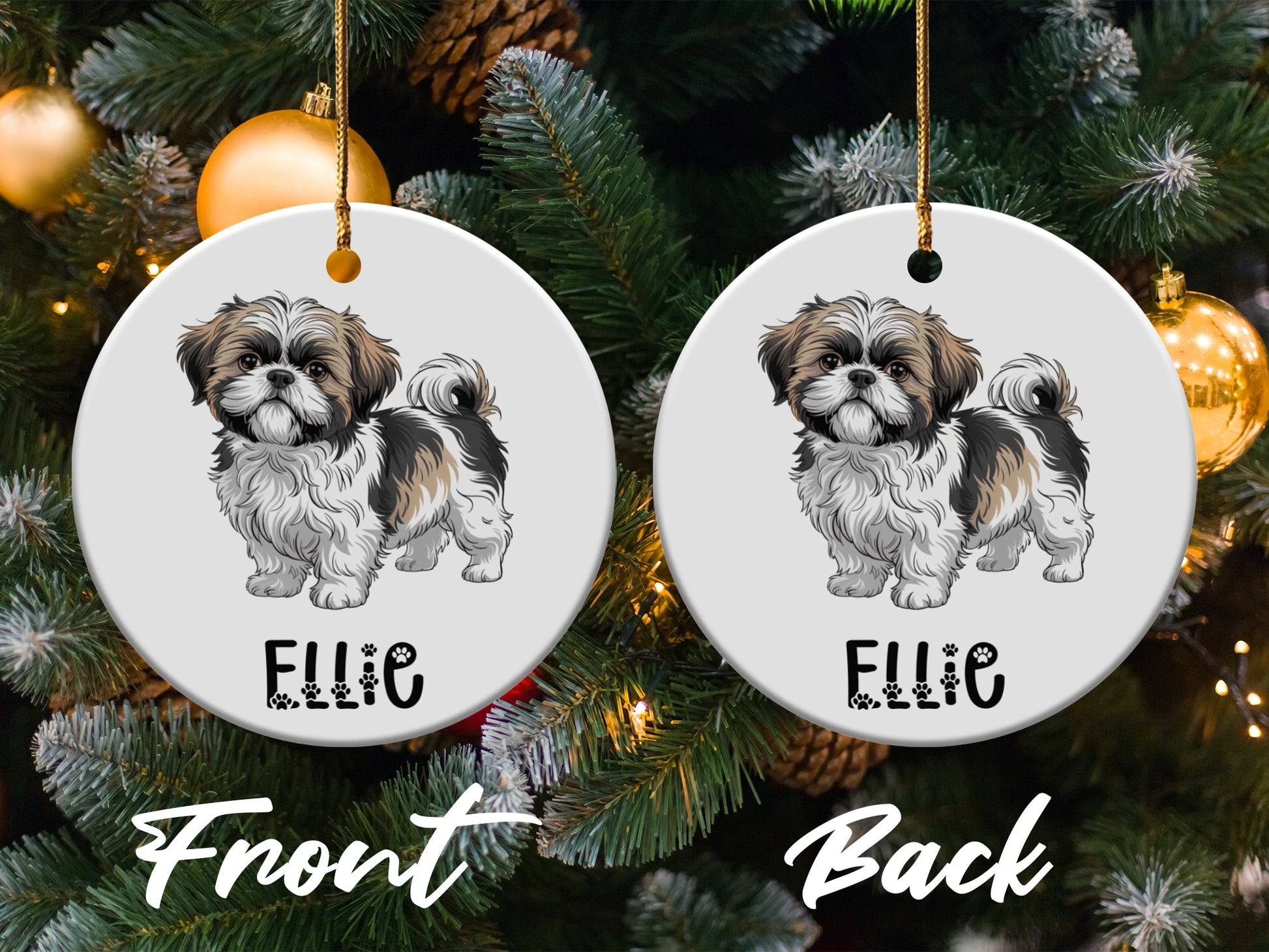Personalized Dog Name Christmas Ornament product