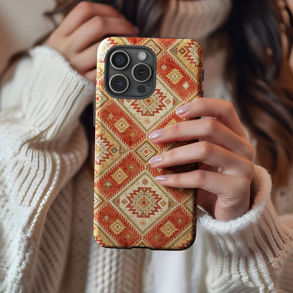 Geometric Diamonds Aztec Pattern Custom Phone Case - Walk Greener