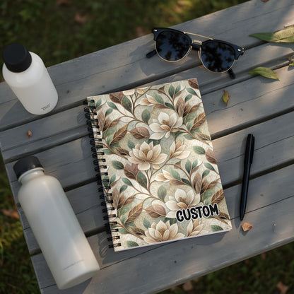 Custom Floral Spiral Notebook with Vintage Design