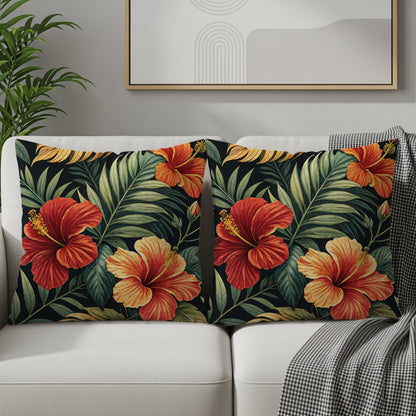 Vibrant Hibiscus Floral Pattern Tropical Botanical Art - Walk Greener