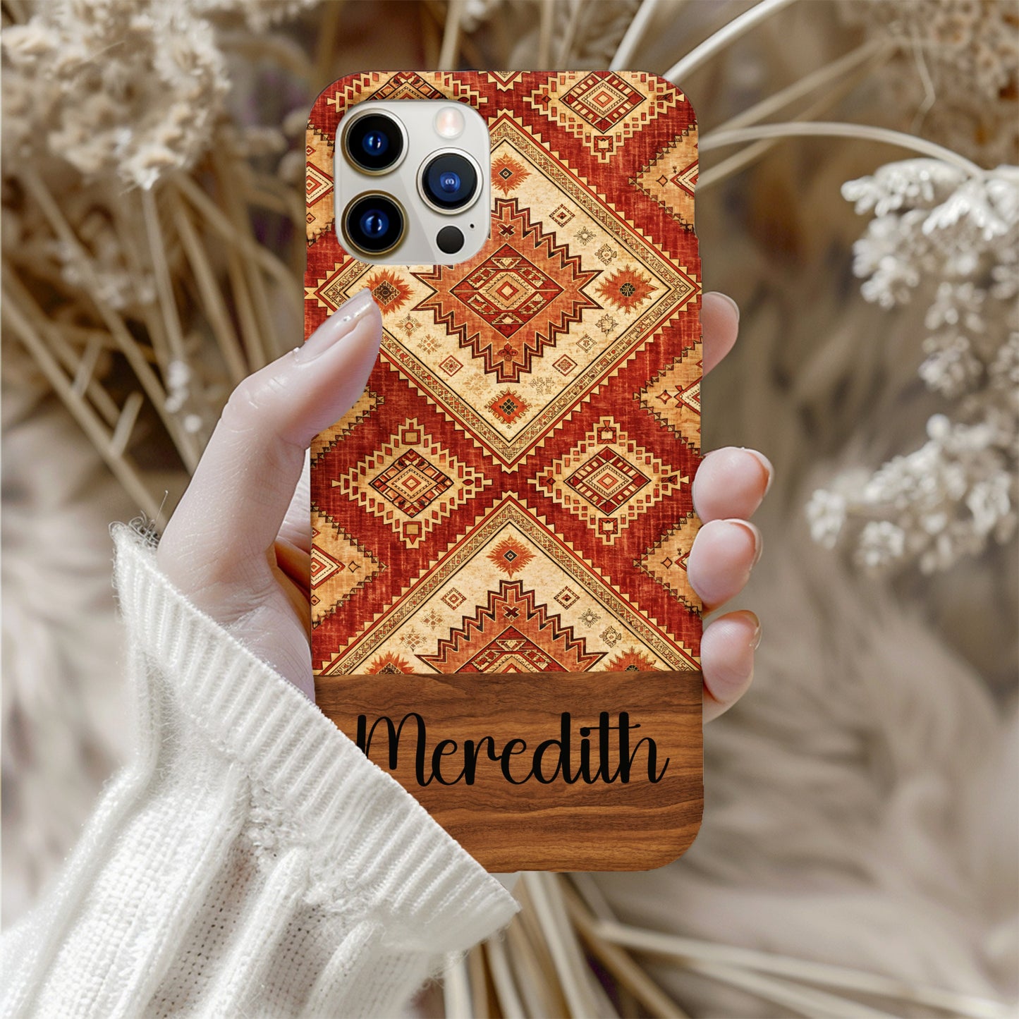 Personalized Southwestern Style iPhone Case with Meredith Name