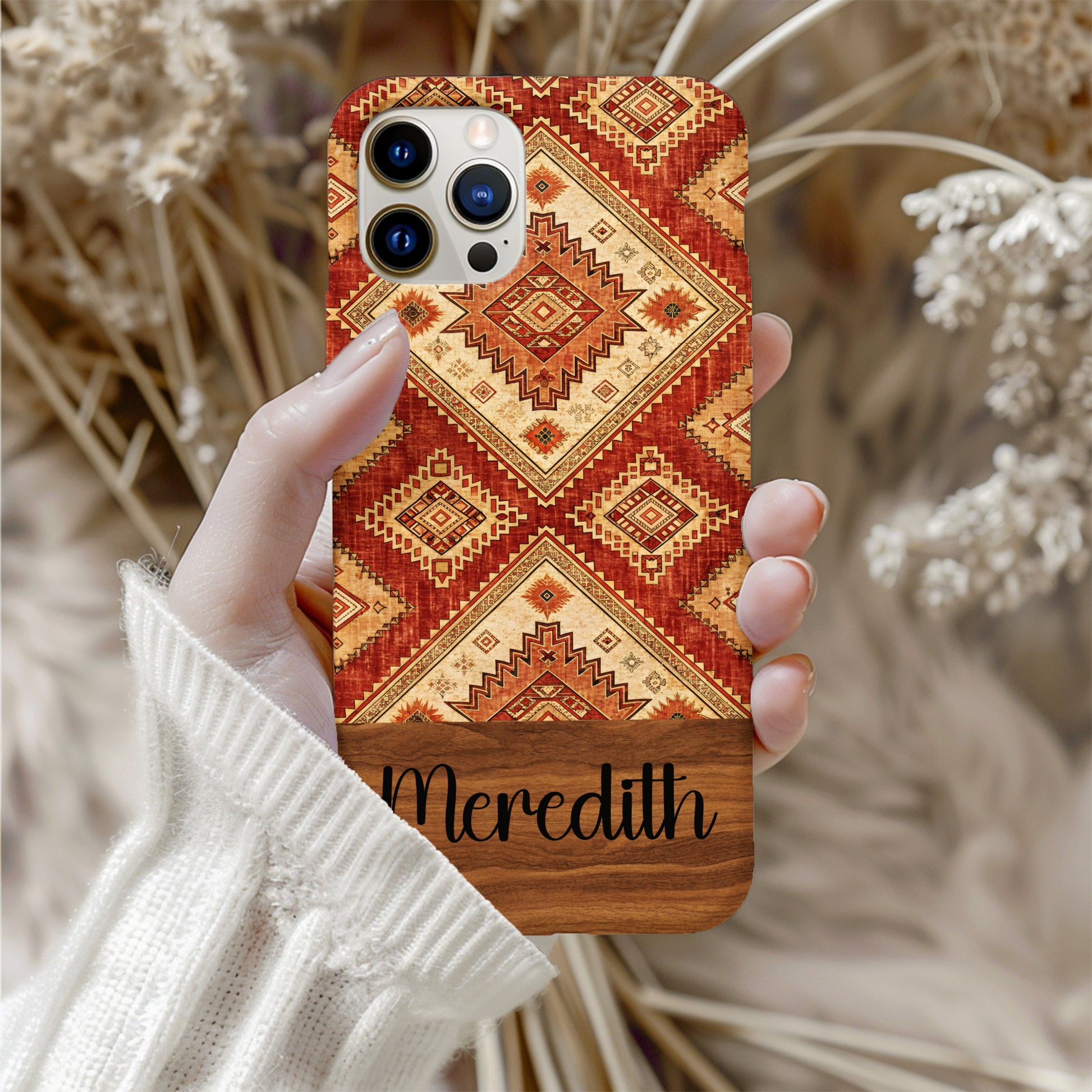 Personalized Southwestern Style iPhone Case with Meredith Name