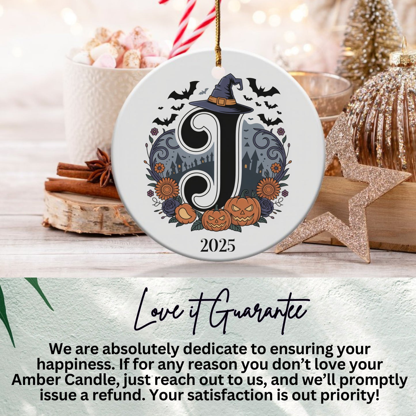 Personalized Halloween Themed Ceramic Ornament product