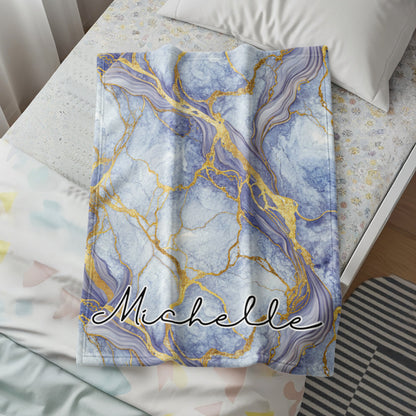 Marble Texture with Golden Veins and Custom Name - Walk Greener