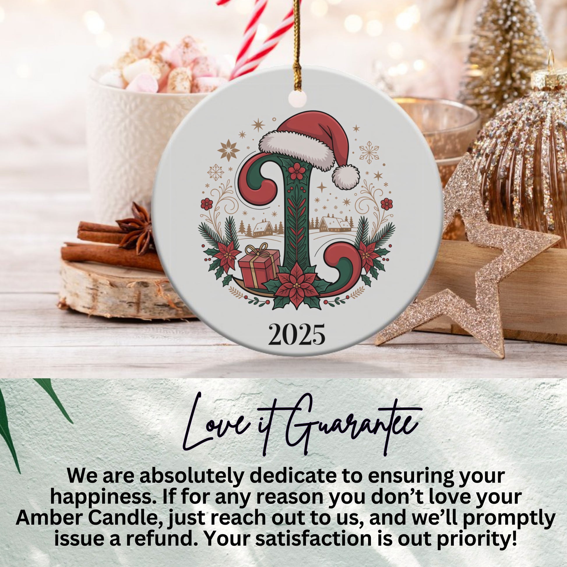 Personalized Initial 2025 Santa Ornament product