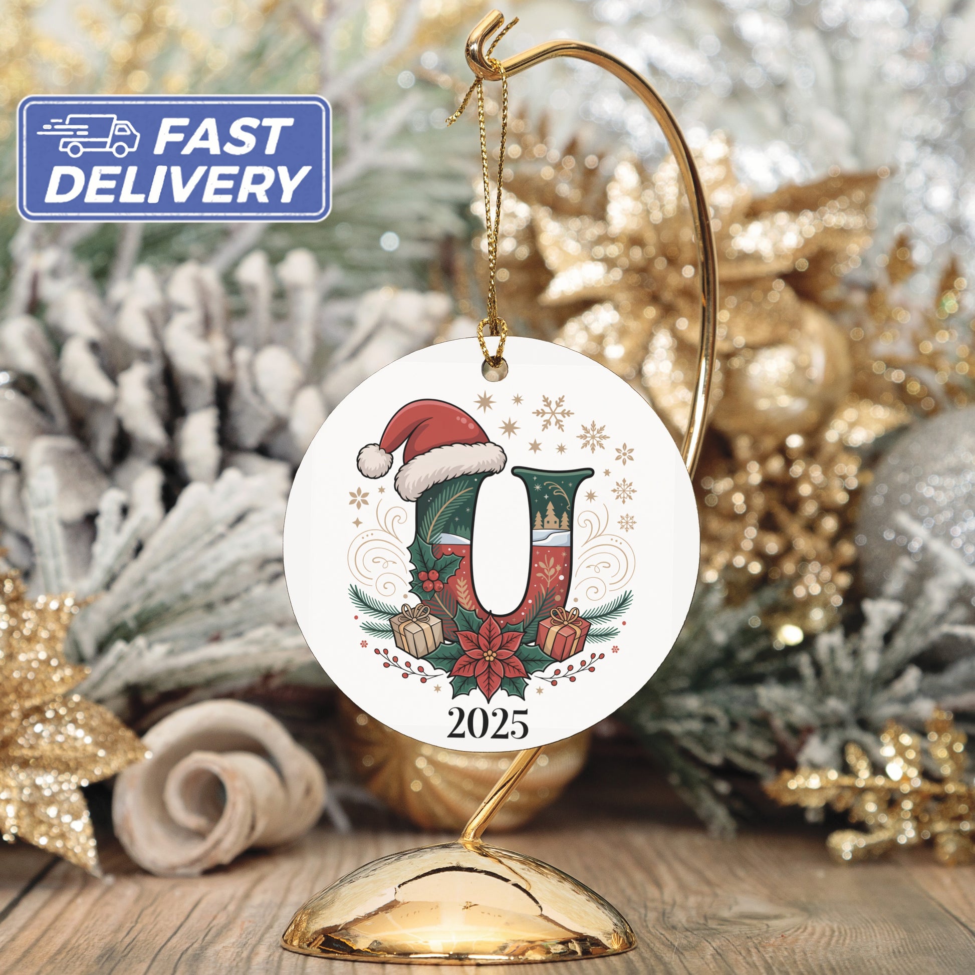 Santa Hat Stocking Ornament 2025 Holiday Product