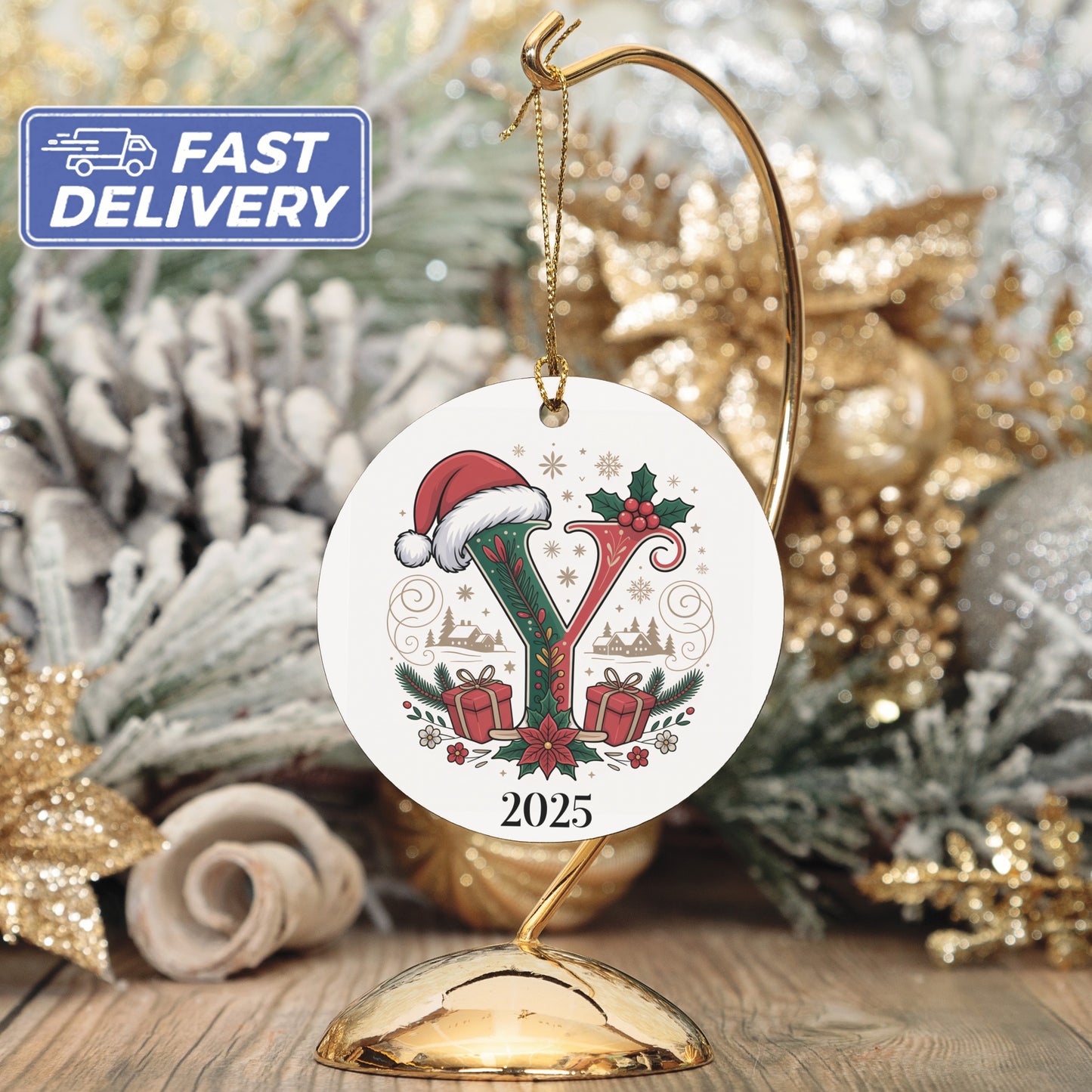 Festive Christmas Ornament with 2025 Design product type