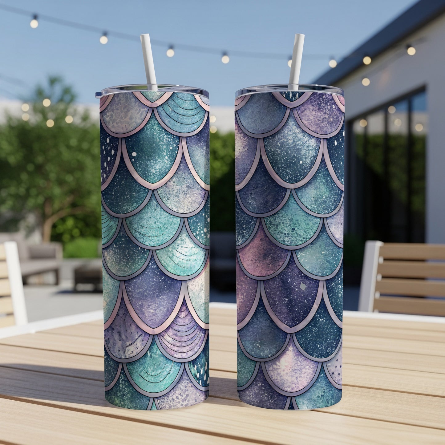 Beautiful Mermaid Scale Design Insulated Tumbler