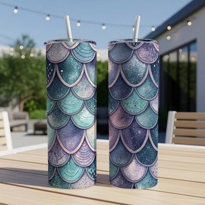Beautiful Mermaid Scale Design Insulated Tumbler