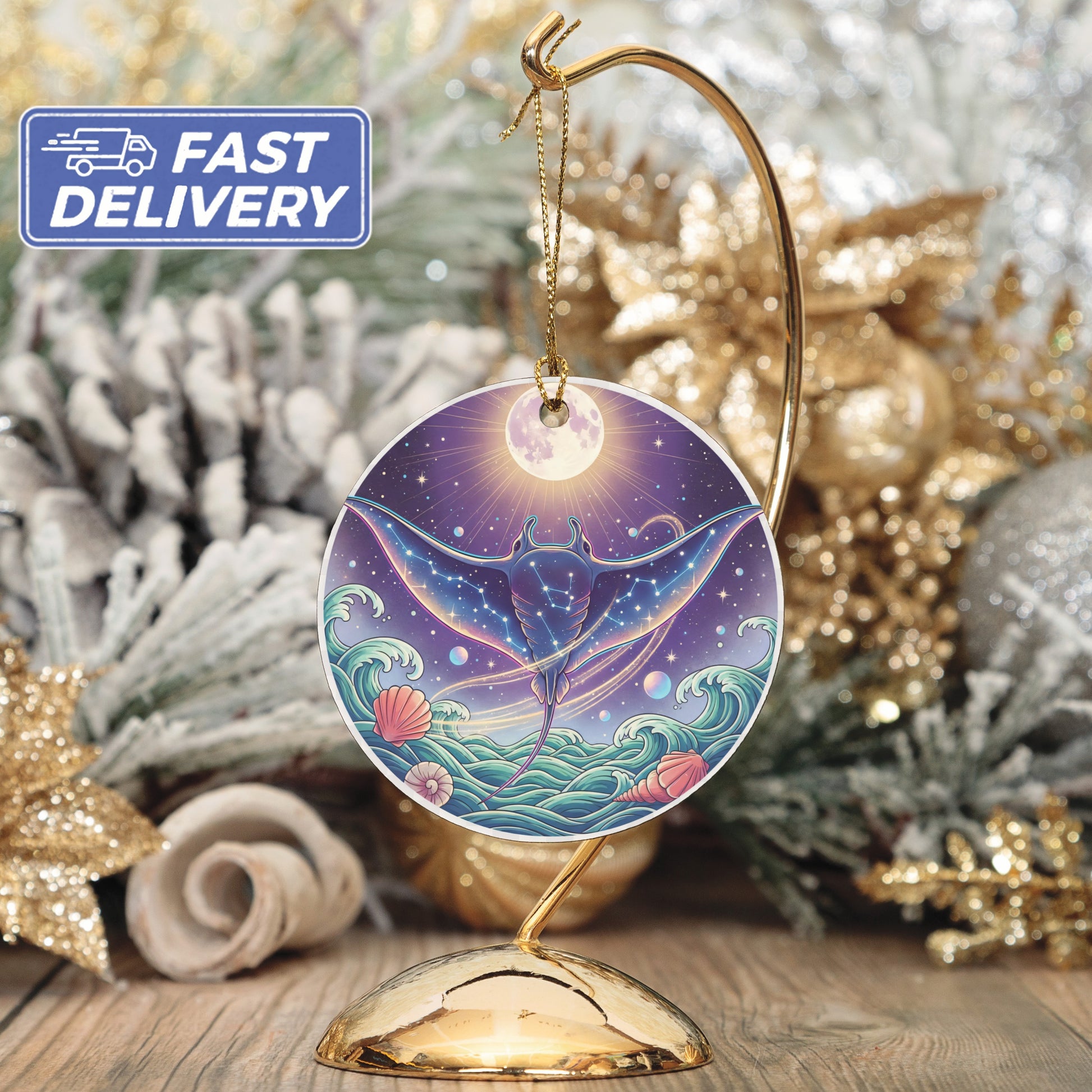 Ethereal Ocean-themed Holiday Ornament product