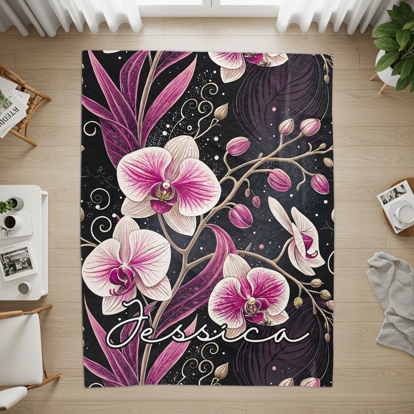 Custom Pink Orchid Floral Design with Jessica Rug