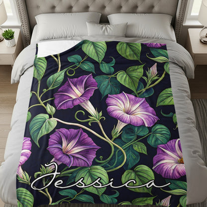Jessica Morning Glory Floral Pattern Bedding Blanket