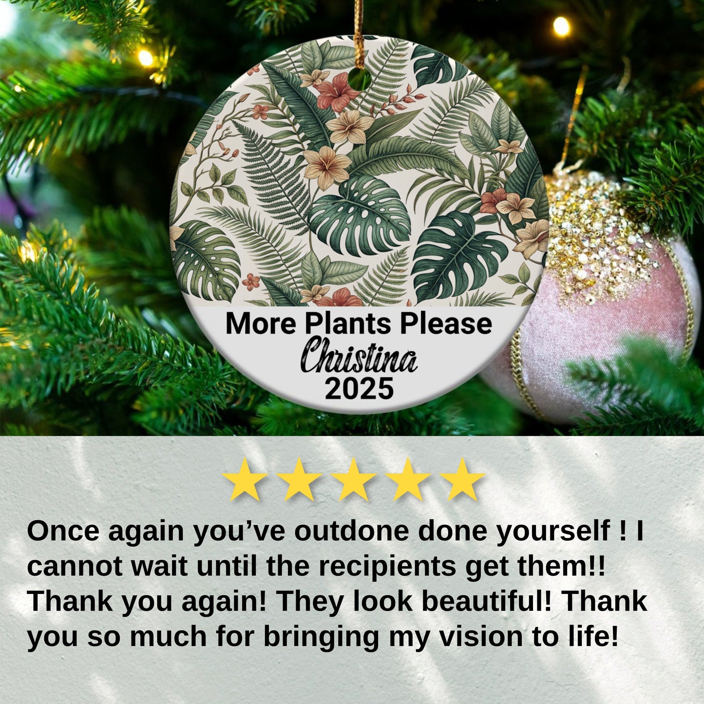 Personalized More Plants Please Ornament product