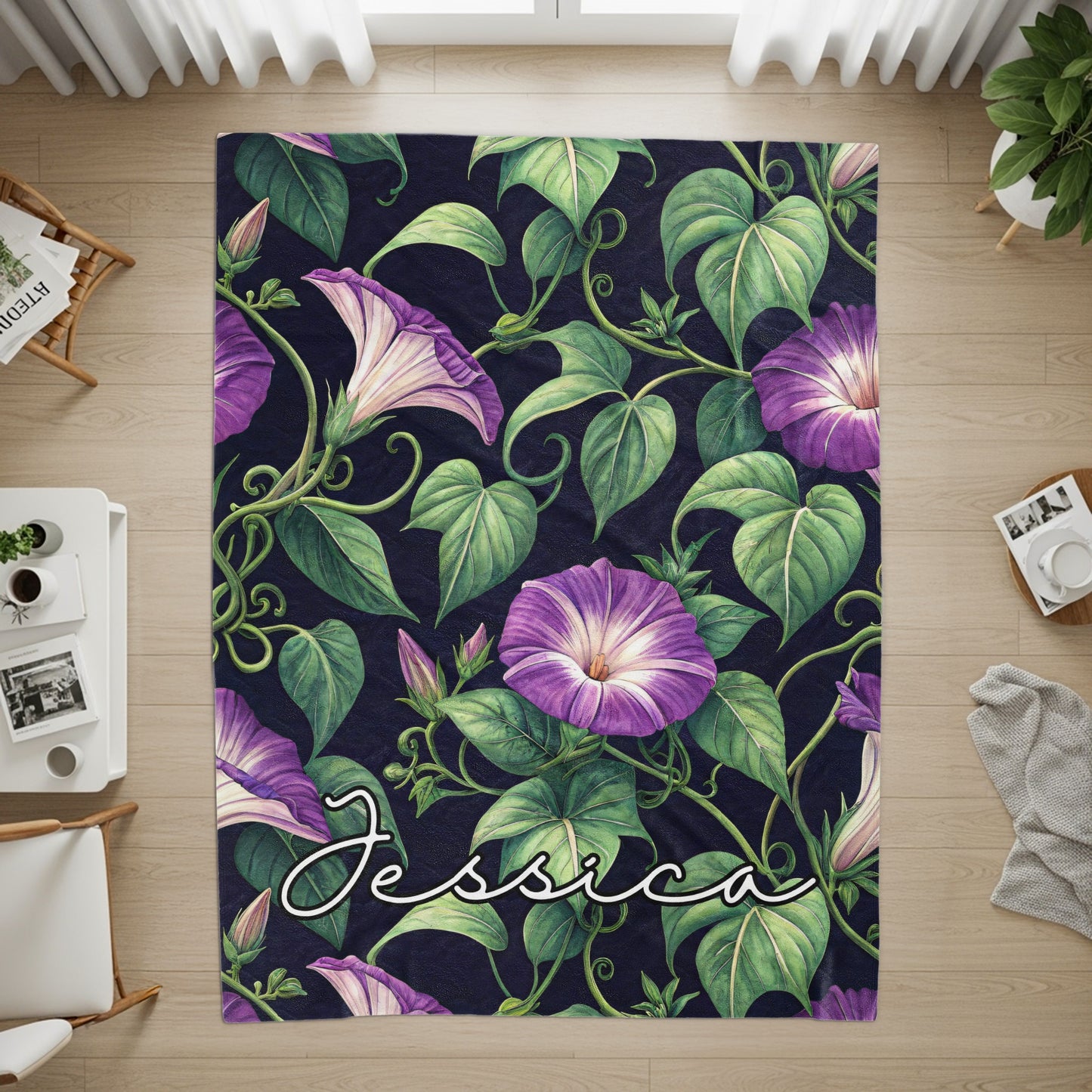 Jessica Floral Pattern Personalized Rug