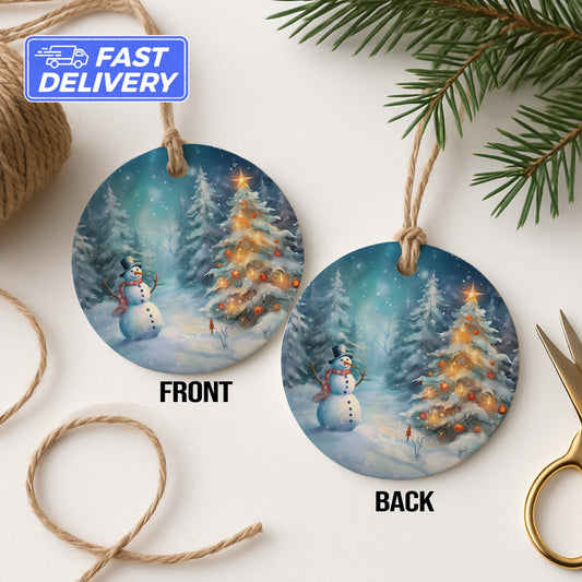 Festive Winter Snowman Double Sided Hanging Ornaments product type