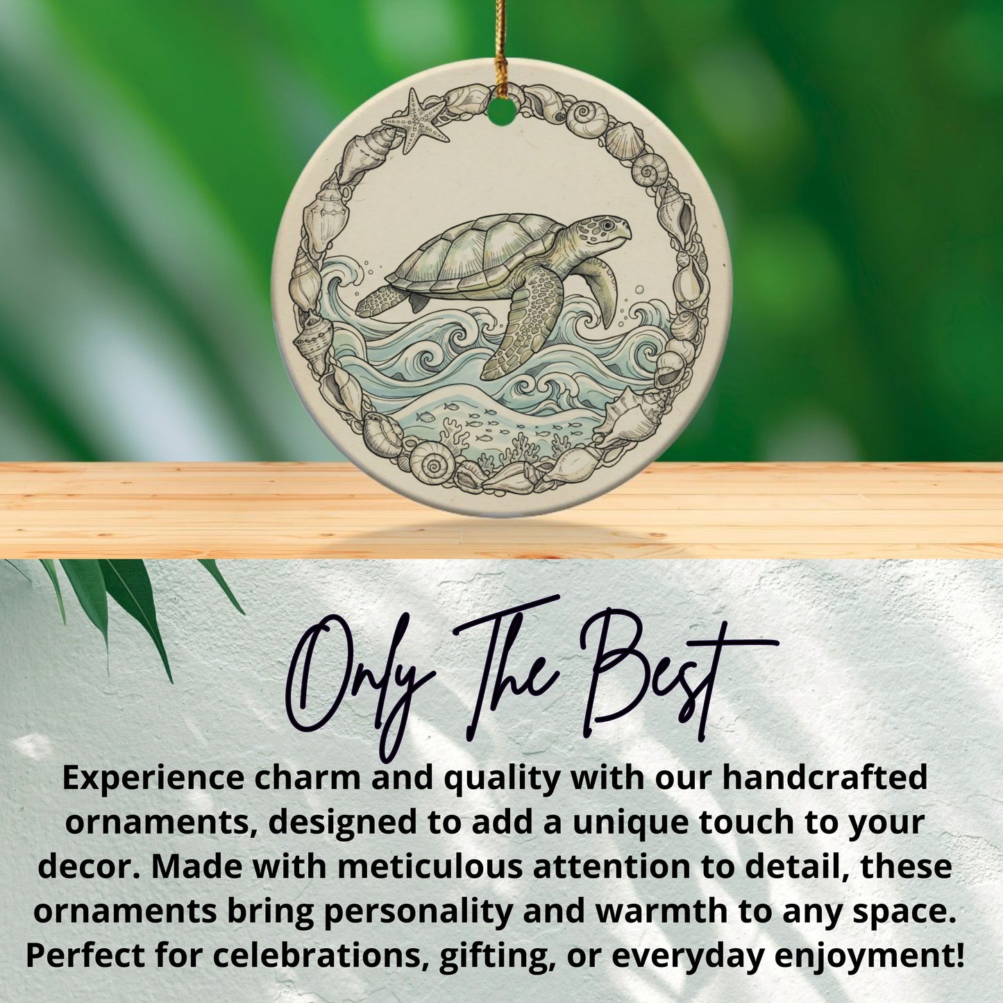 Handcrafted Turtle Themed Ornament for Home Decor product