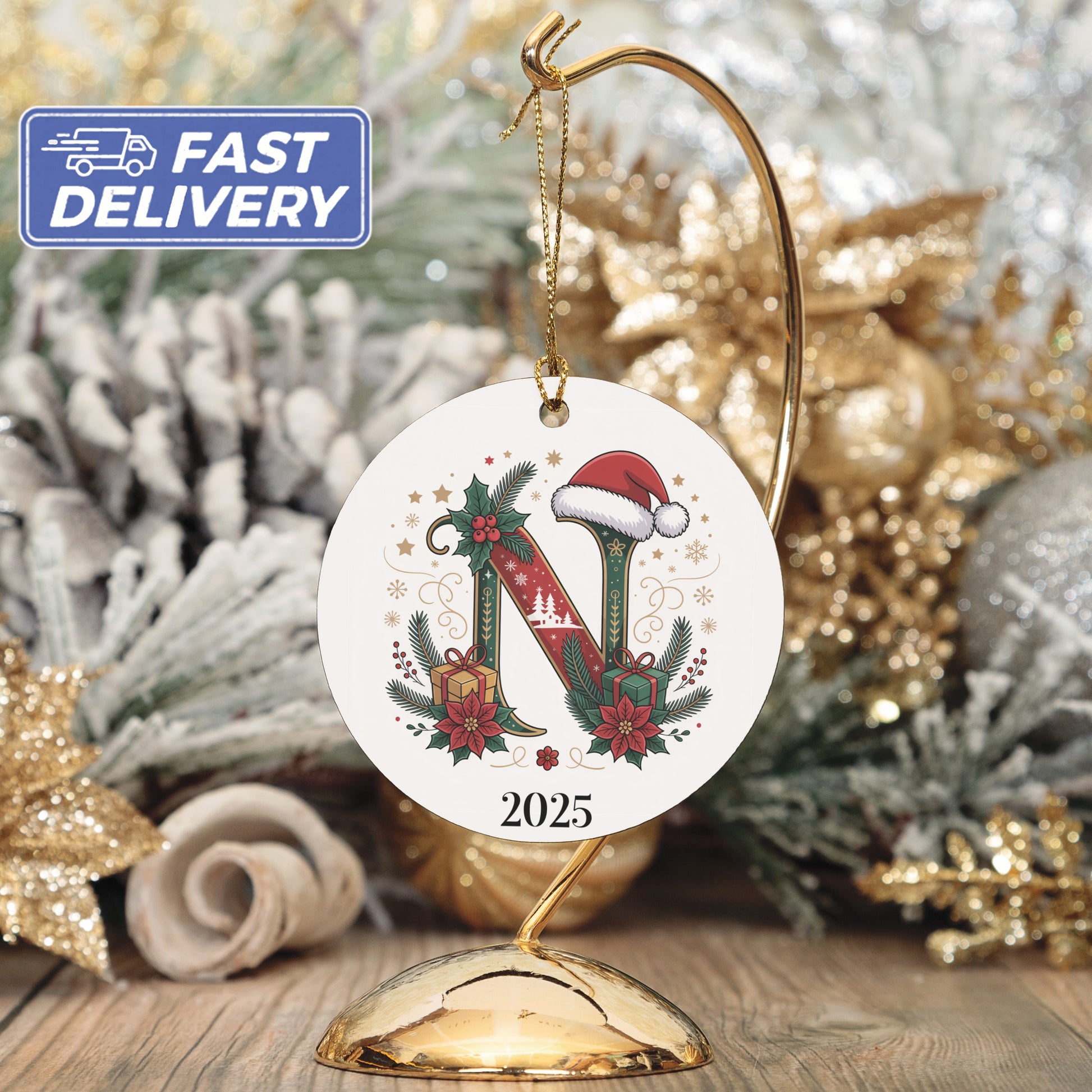 Personalized 2025 Christmas Ornament Holiday Decor product type