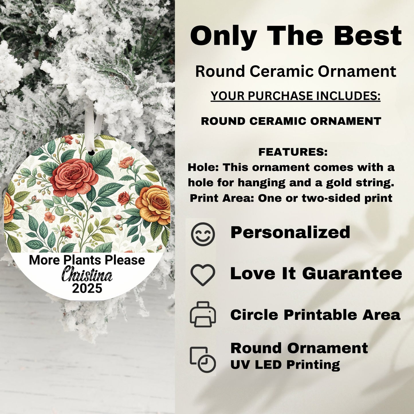 Only The Best Round Ceramic Ornament product
