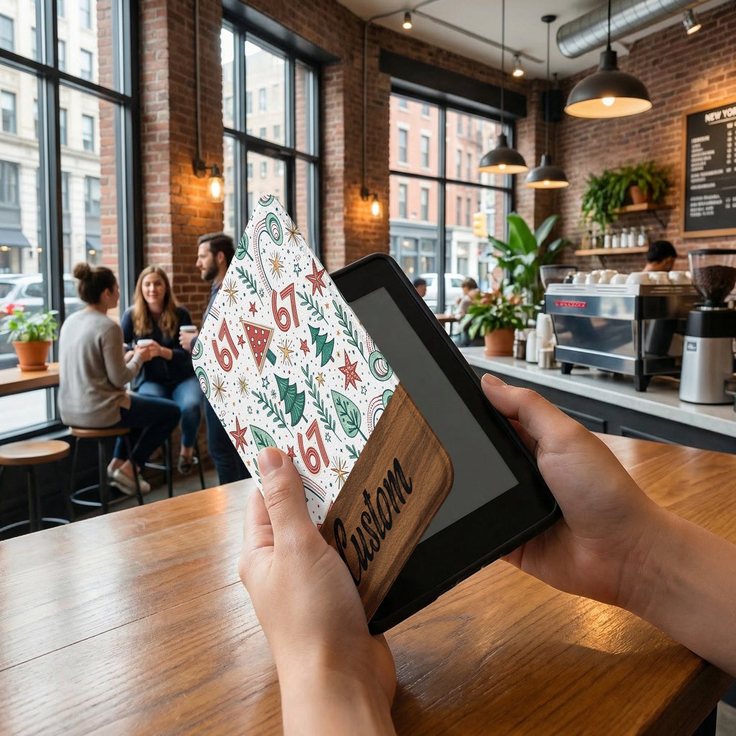 Custom Festive Holiday Decorative E-reader Sleeve