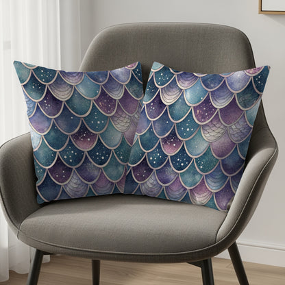 Beautiful Mermaid Scale Pattern Throw Pillow Set