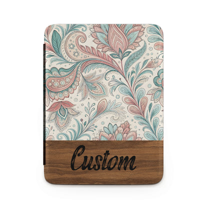 Custom Floral Patterned Notebook with Wood Accent