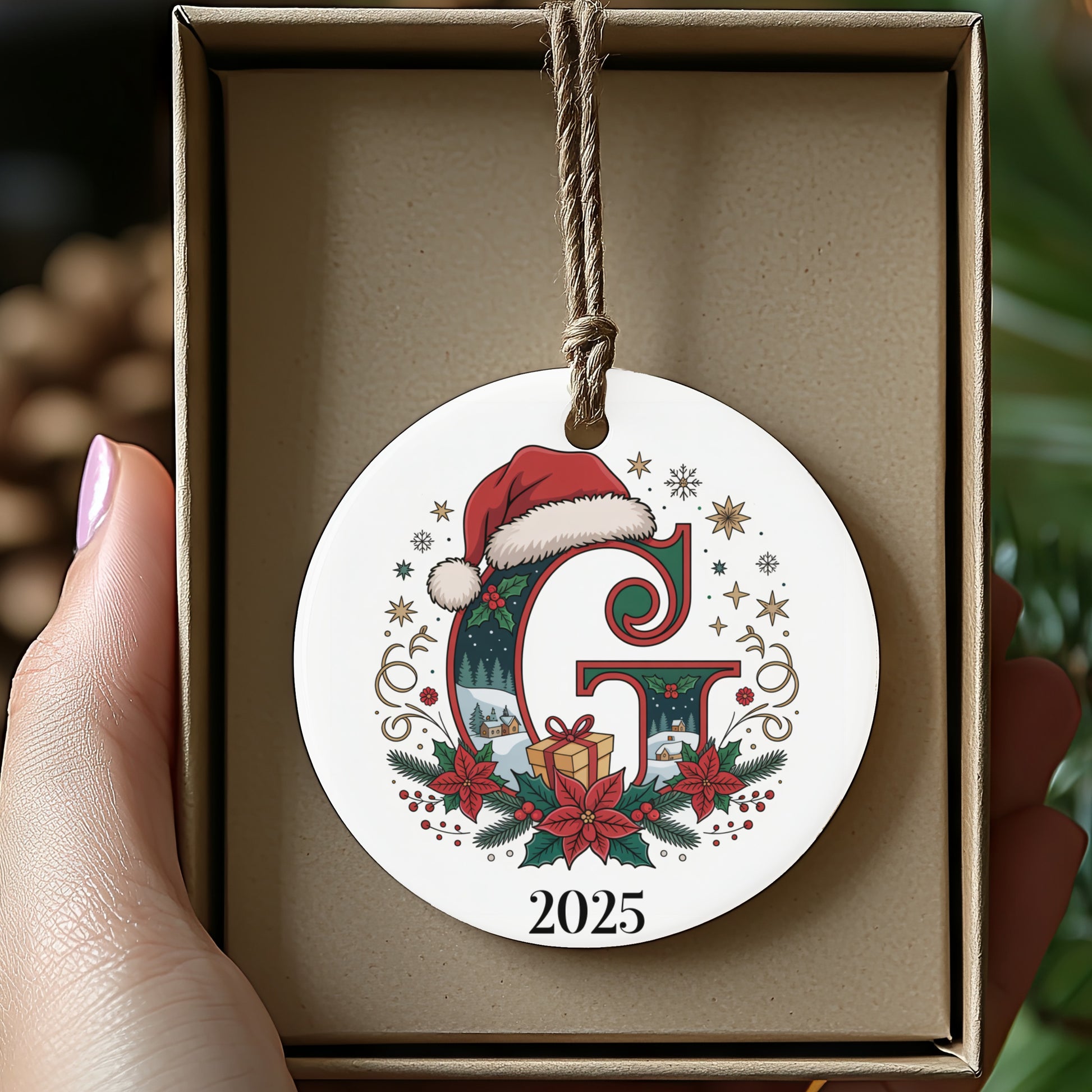 Personalized Initial Christmas Ornament 2025 product