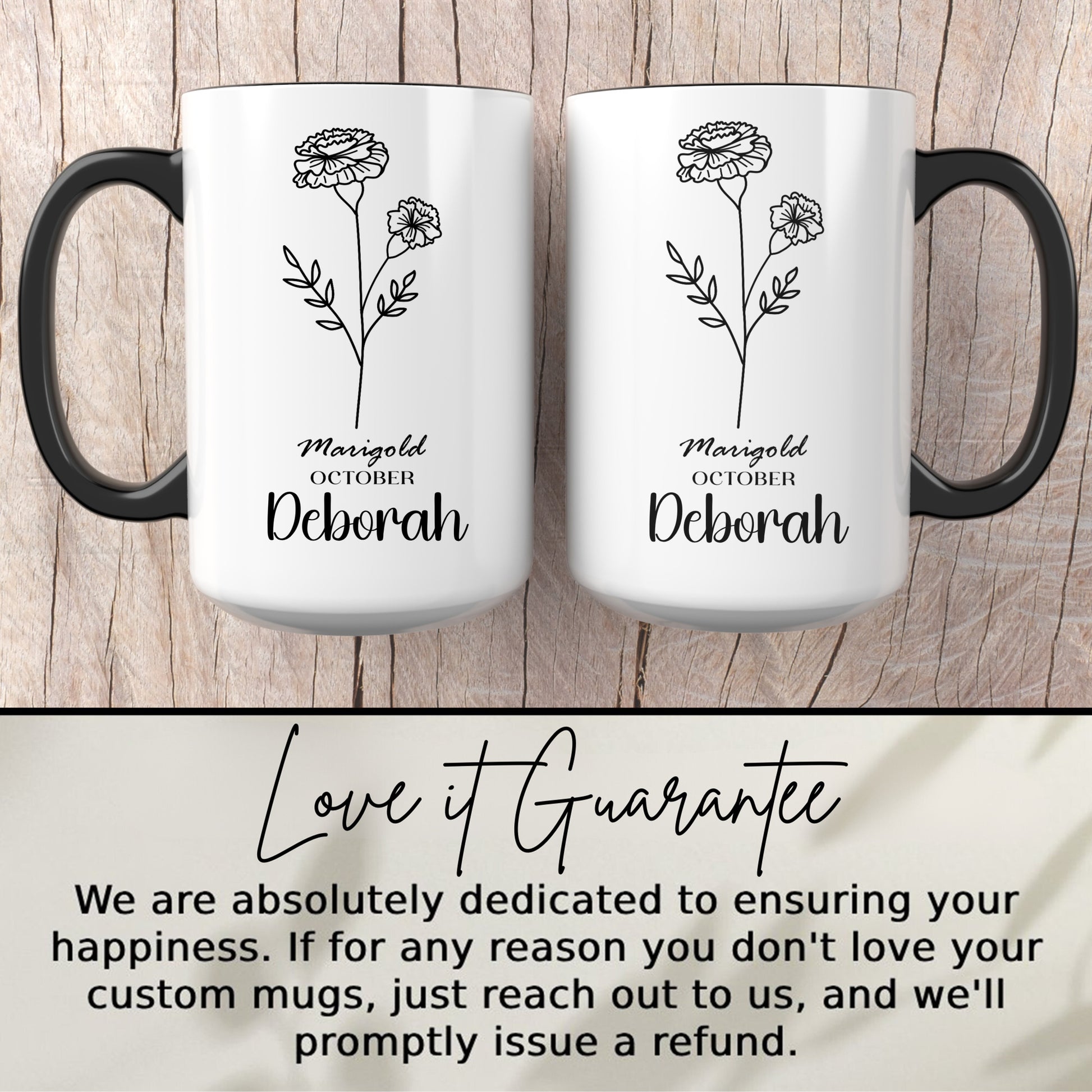Personalized Marigold October Deborah Custom Mug