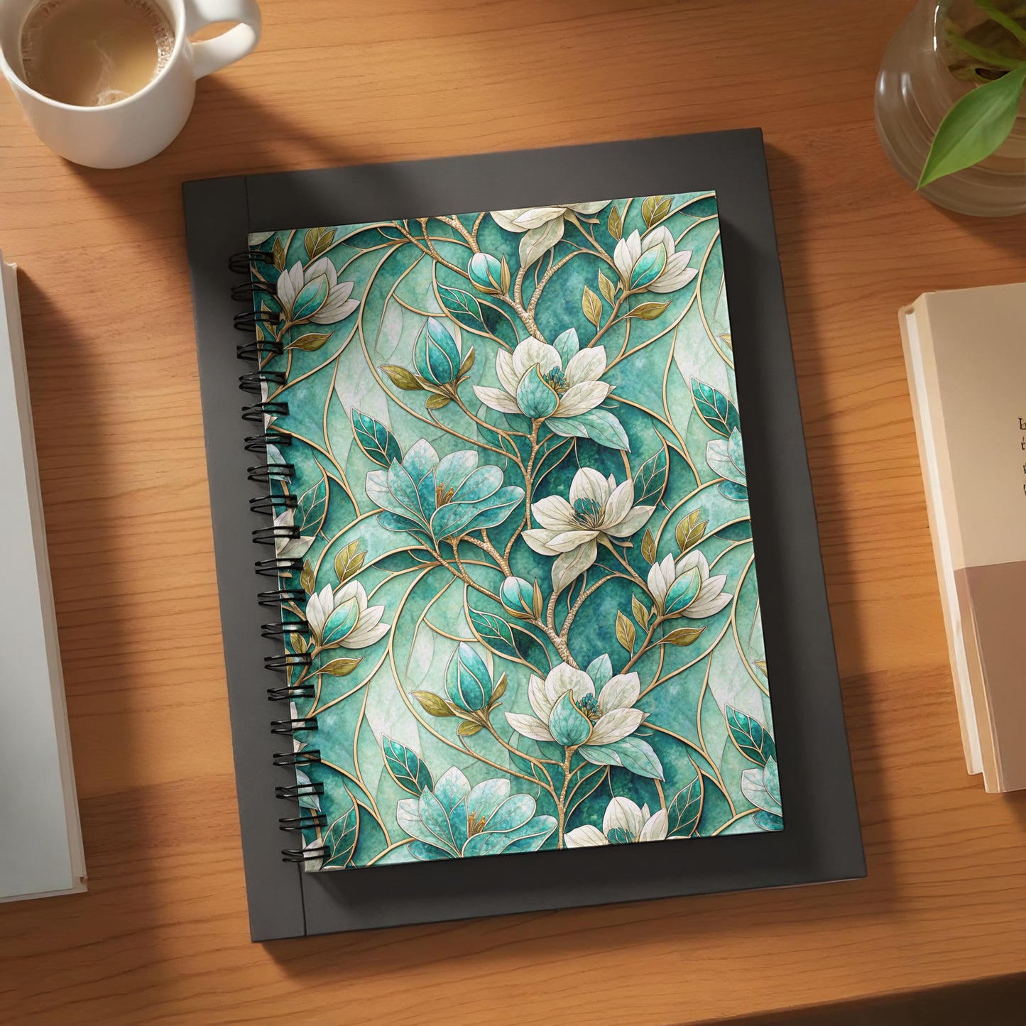 Floral Spiral Bound Notebook with Elegant Design