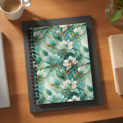 Floral Spiral Bound Notebook with Elegant Design
