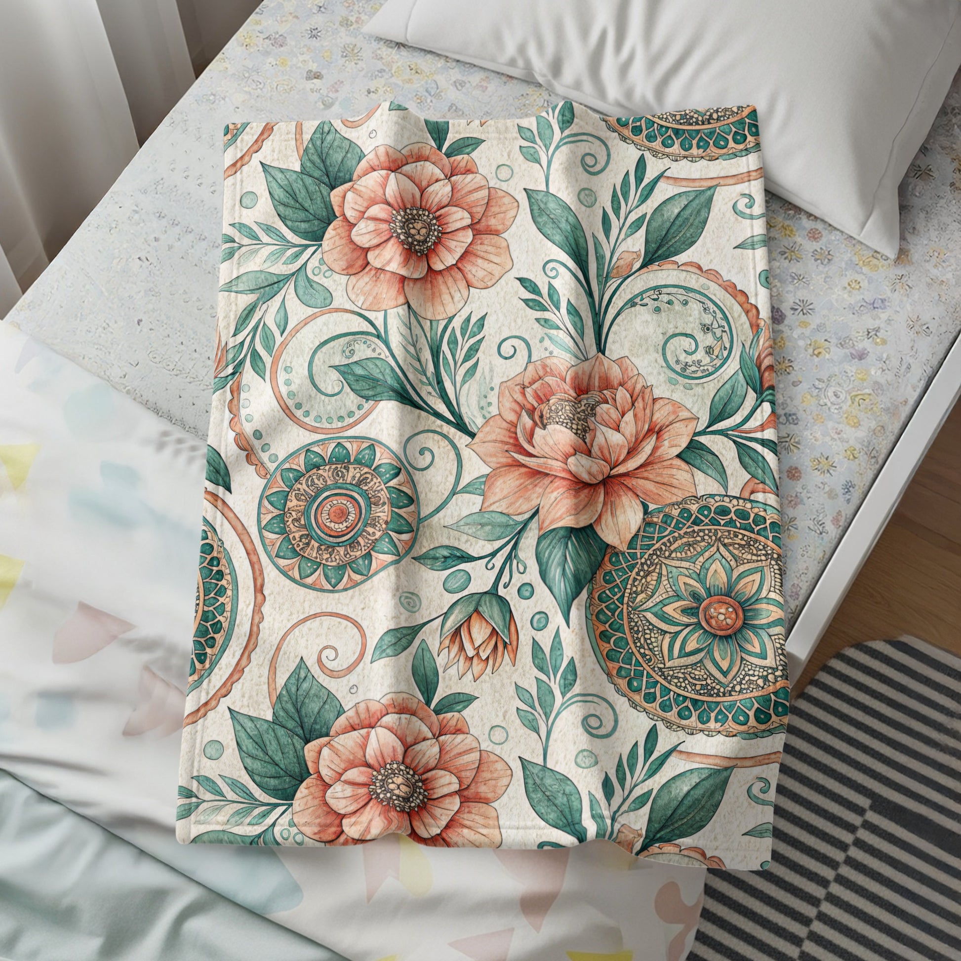 Artistic Vintage Floral Garden Inspired Artwork Velveteen Plush Blankets - Walk Greener