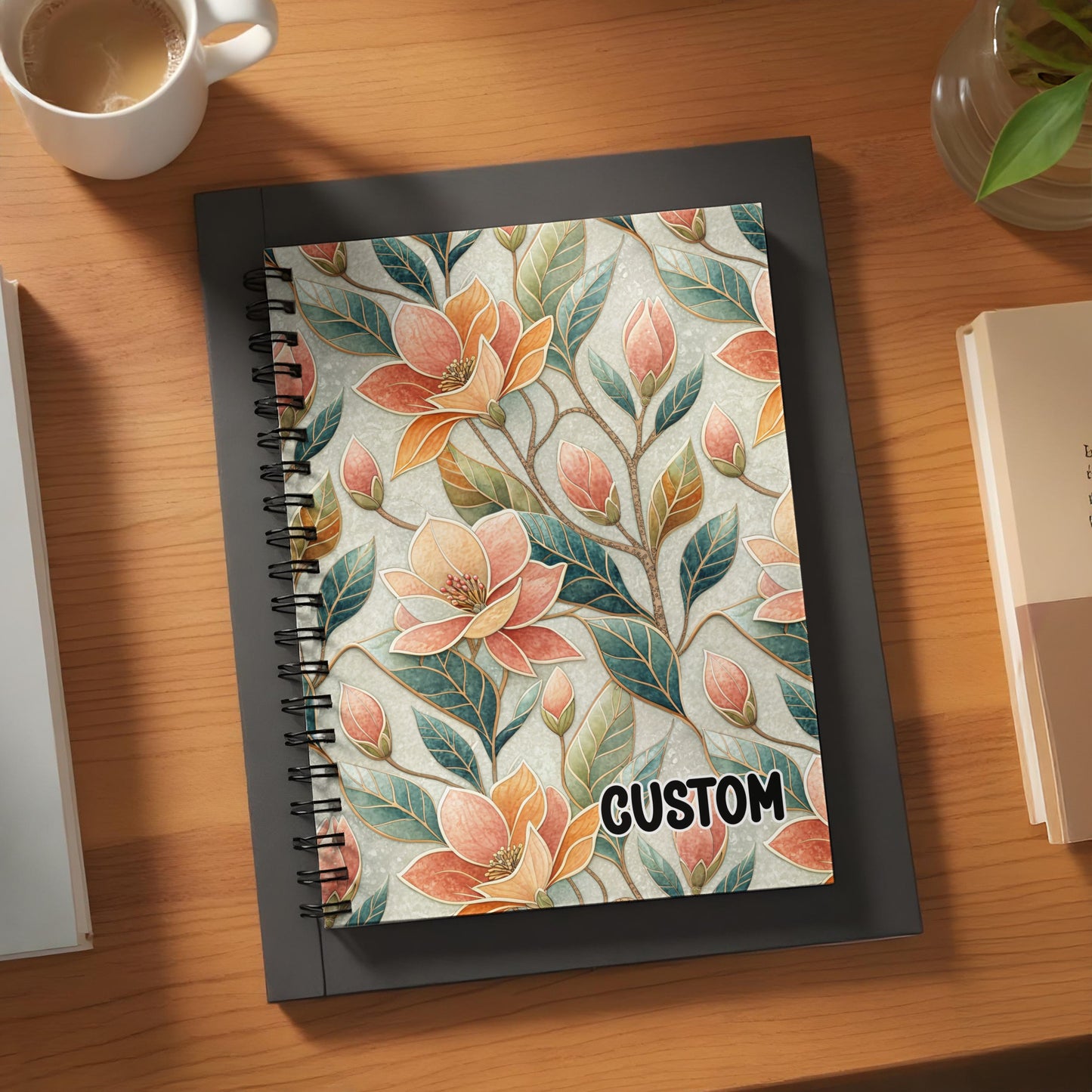 Custom Floral Design Spiral Bound Journal