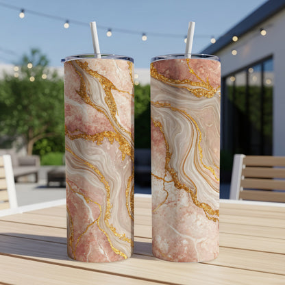 Elegant Marble Swirl Design Insulated Tumbler Product